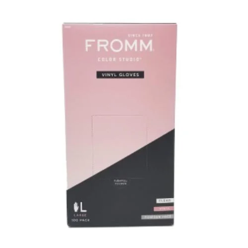 Fromm Black Vinyl Powder Free Gloves 50 pair