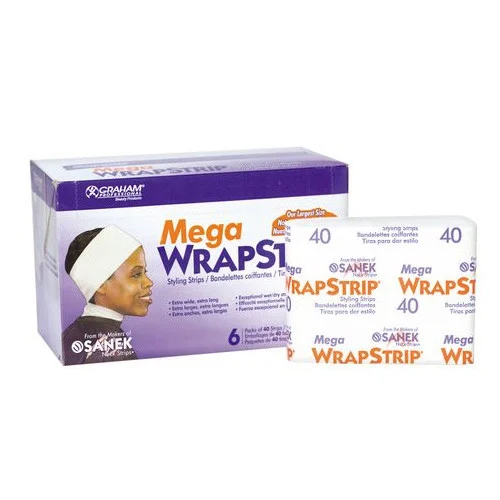 GRAHAM Mega Wrap Styling Strips White 6 Packs of 40 Strips