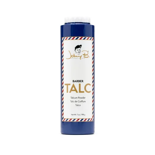 Johnny B. Barber Talc Powder adds comfort after cuts 7 oz.
