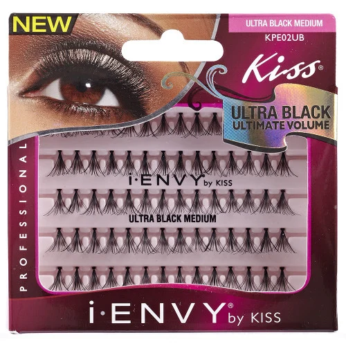 Kiss i ENVY Individual Eyelashes Ultra Black Medium, KPE02UB