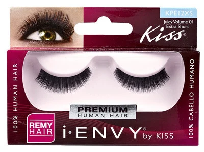Kiss i ENVY 100% Human Eyelash Full Strip Juicy Volume 01 Extra Short, KPE12XS