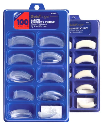 Gold Finger Empress Curve 100 Nail Tips, Extreme Upper Arch