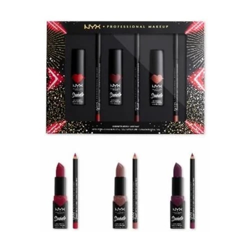 NYX Professional Suede Matte Lipstick And Liner Holiday Kit
