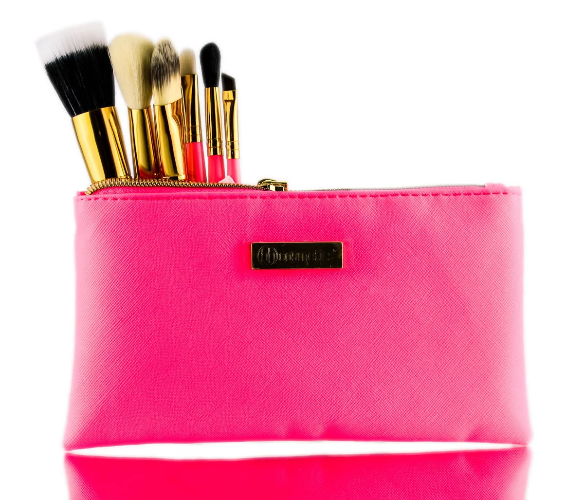 6 PC Brush Set w/ Bag - Color : Neon Pink