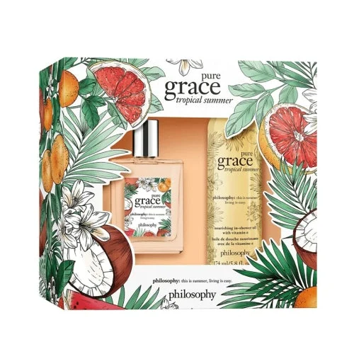 Philosophy Pure Grace Womens Tropical Summer 2-Pc Set