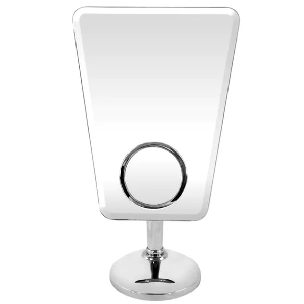 Rucci 10X/1X Rimless Trapezoid Stand Mirror
