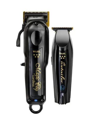 Wahl 5 Star Cordless Black Barber Combo Magic Clip & Cordless Detailer