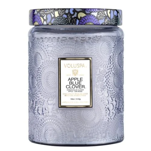 Voluspa Large Jar Candle Apple Blue Clover 18 oz