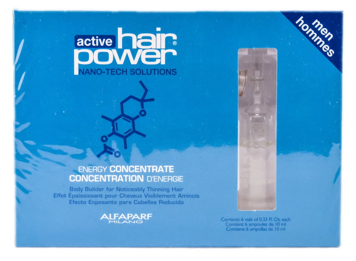 Alfaparf Active Hair Power - Energy Concentrate for MEN - Option : Box of 6 vials - MEN