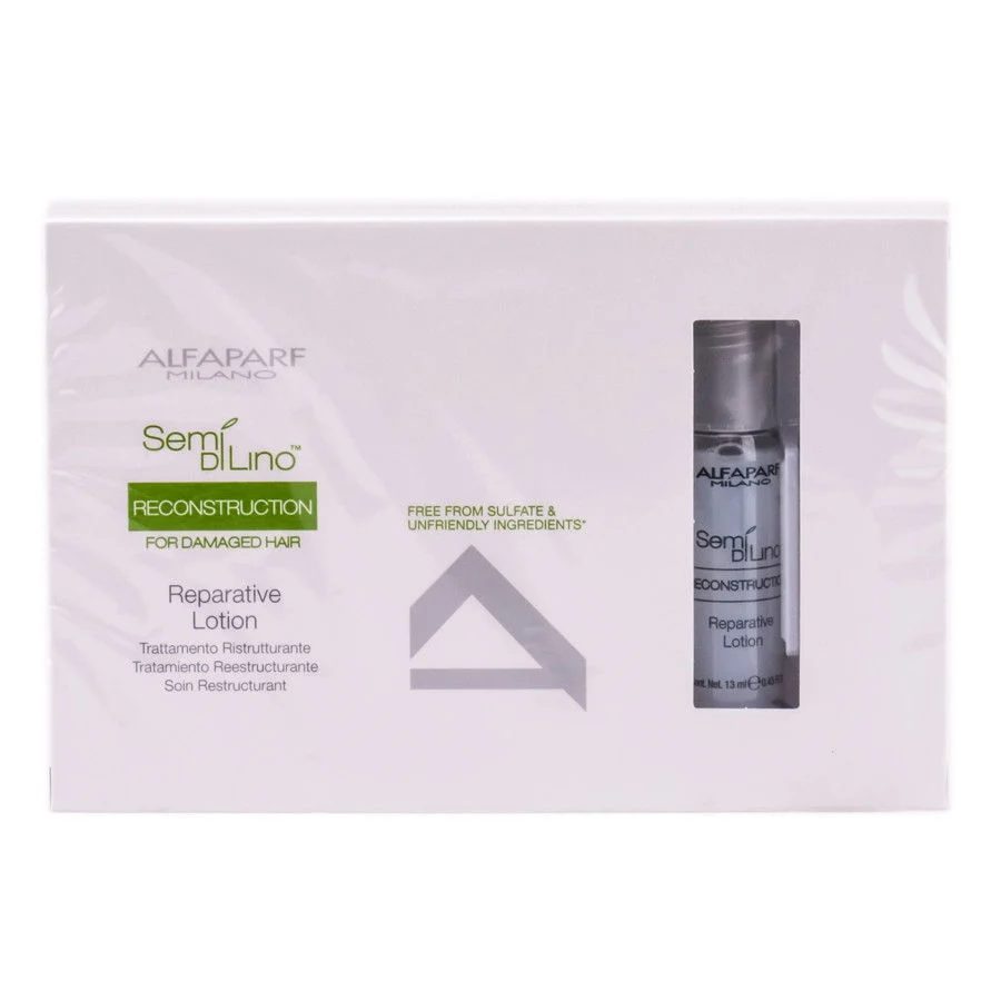 Alfaparf Semi Di Lino Reconstruction Reparative Lotion - Option : 6 vials x 0.43 oz