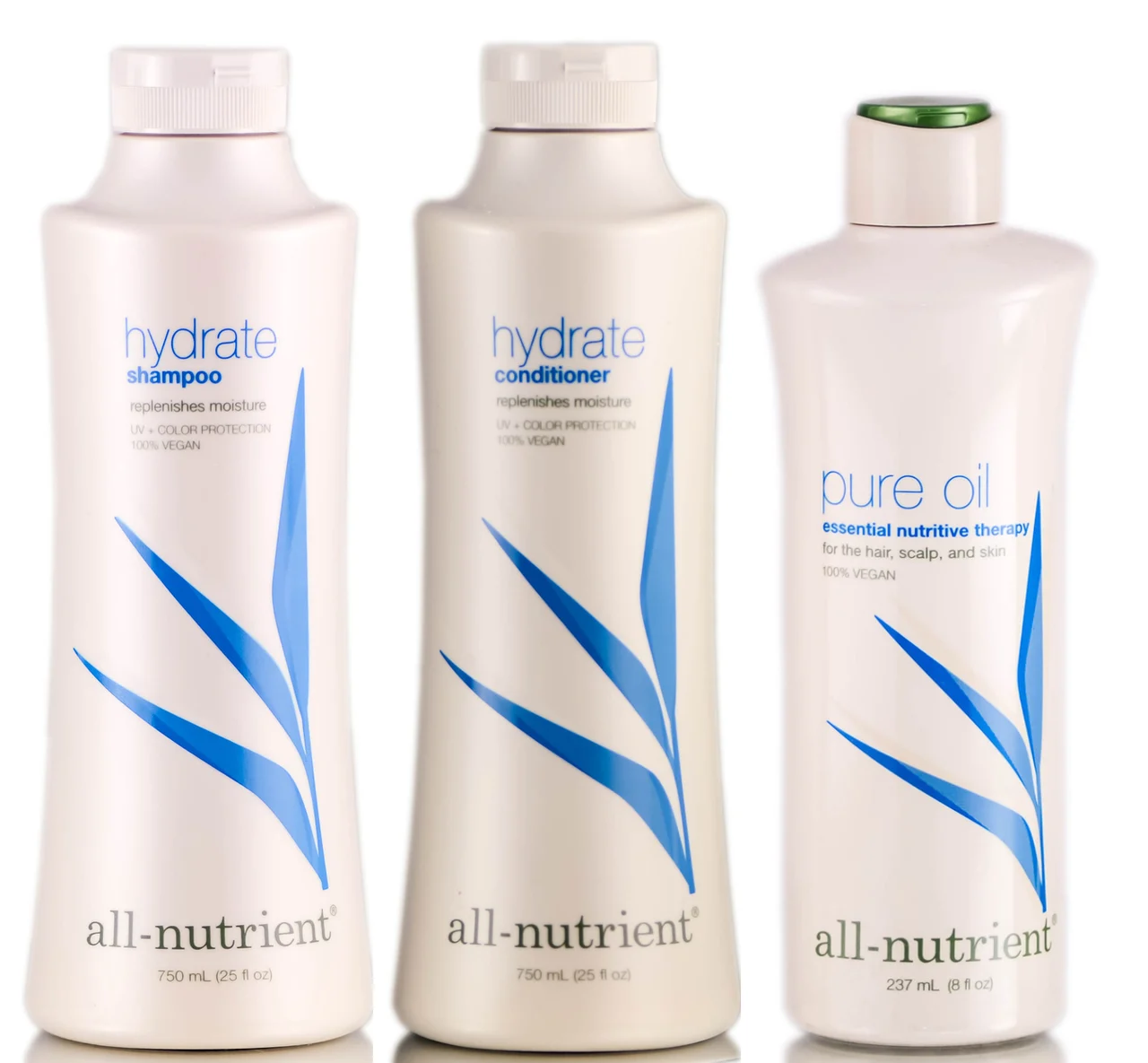 All-Nutrient Hydrate Replenish Moisture and Shine Shampoo & Hydrate Conditioner & Nutrient Oil - 12 oz / 12 oz / 8 oz
