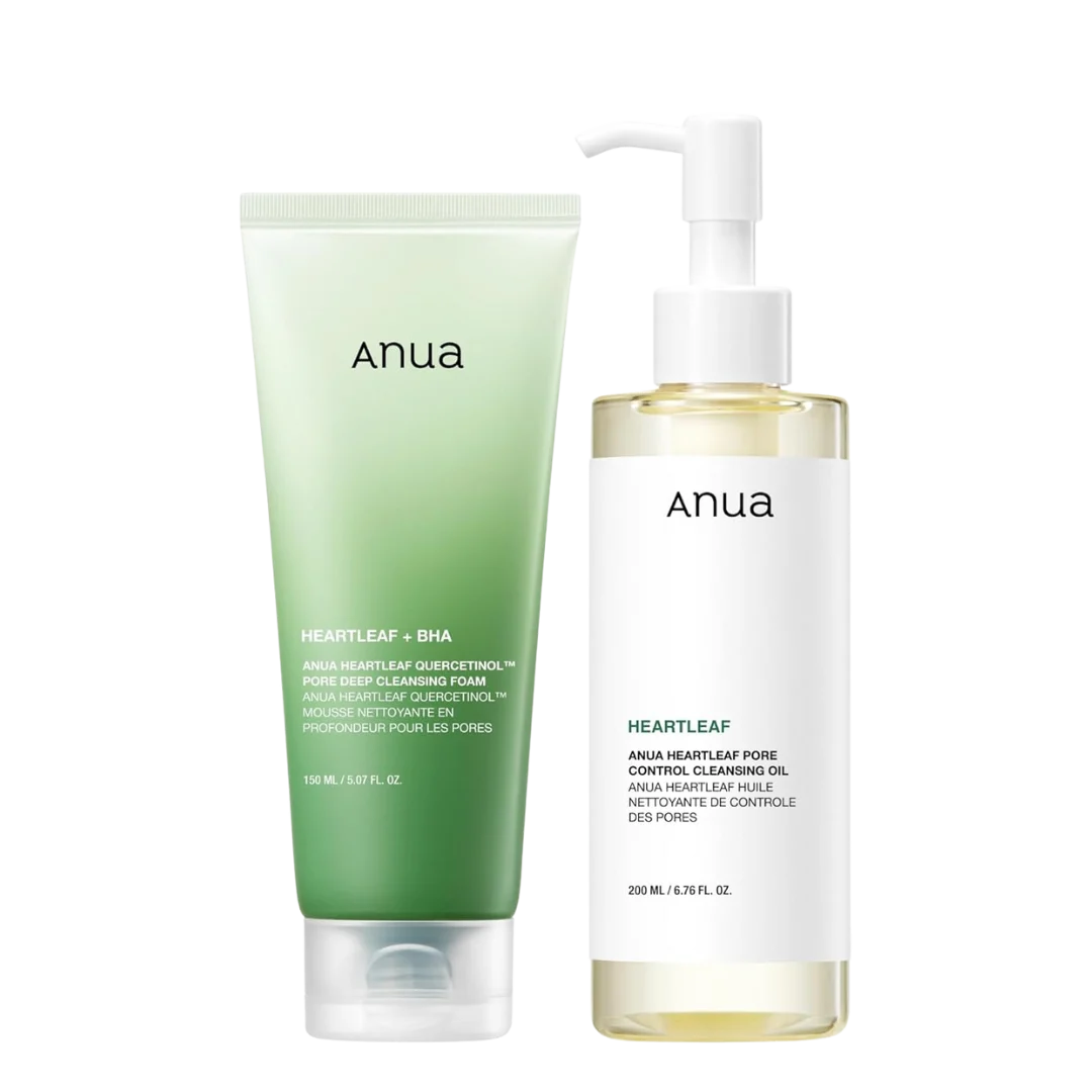Heartleaf Double Cleansing Duo Set Pore Control Cleansing Oil & Quercetinol Cleansing Foam - Duo Set
