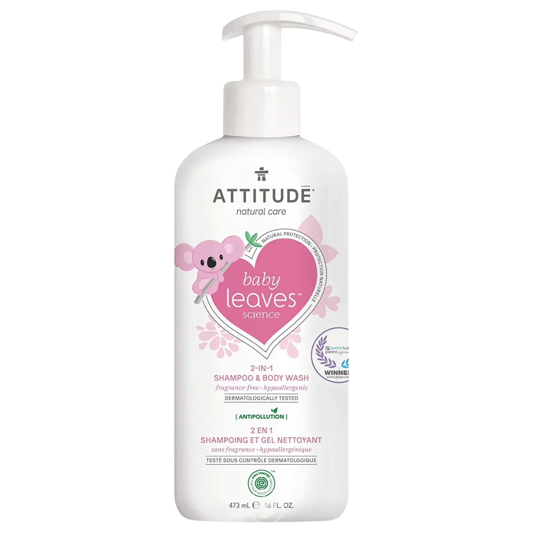 Attitude Baby Leaves 2-in-1 Shampoo & Body Wash Unscented Tear-Free Sensitive Skin - 16 oz