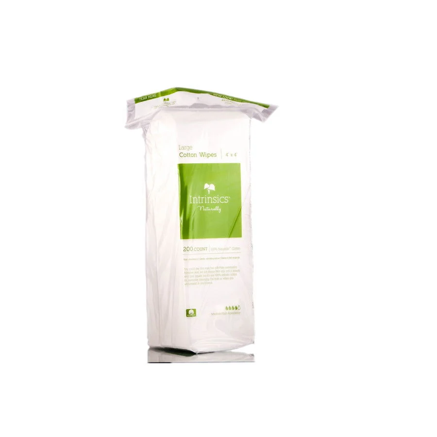 Naturally Large Cotton Wipes 4x4 - 200 Count