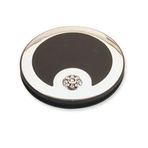 BRANDON MIRROR CRYSTALLIZED SWAROVSKI BLACK 5X ROUND 2.5 IN.