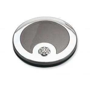 BRANDON MIRROR CRYSTALLIZED SWAROVSKI GRAY 5X ROUND 2.5 IN. ROUND