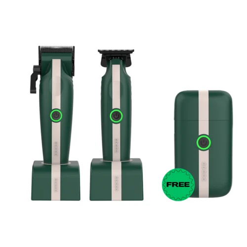 Cocco Hair Professional Veloce Lite Clipper, Trimmer & Shaver Set (Green/White)