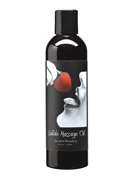 Earthly Body Edible Massage Oil-Strawberry 8 oz