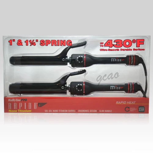 Babyliss PRO RAPIDO 1" & 1.25" Curling Iron Rapid Heat Combo Set