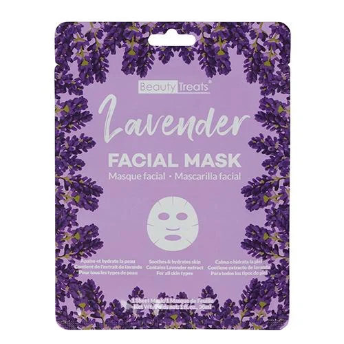 Beauty Treats Lavender Facial Mask- 1 Sheet