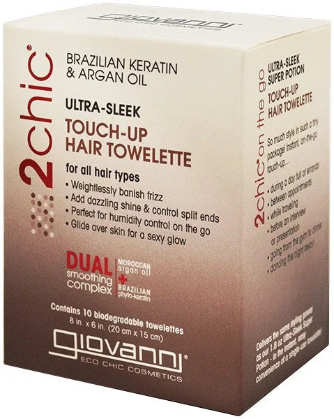 Giovanni 2Chic Ultra-Sleek Touch-Up Hair Towelettes 10 Pack