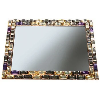 HARRY KOENIG MIRRORED VANITY TRAY-STONE BORDER