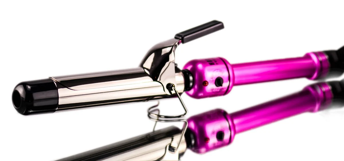 Professional Salon Curling Iron/ Wand - Pink Titanium - Size : 1 1/4"