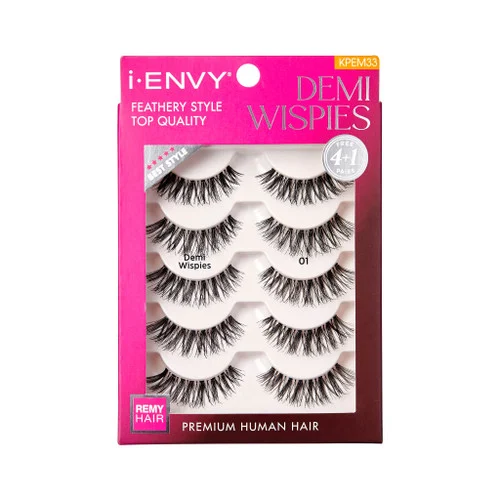 Kiss i ENVY Top Quality Human Hair Lashes Demi Wispies, KPEM33
