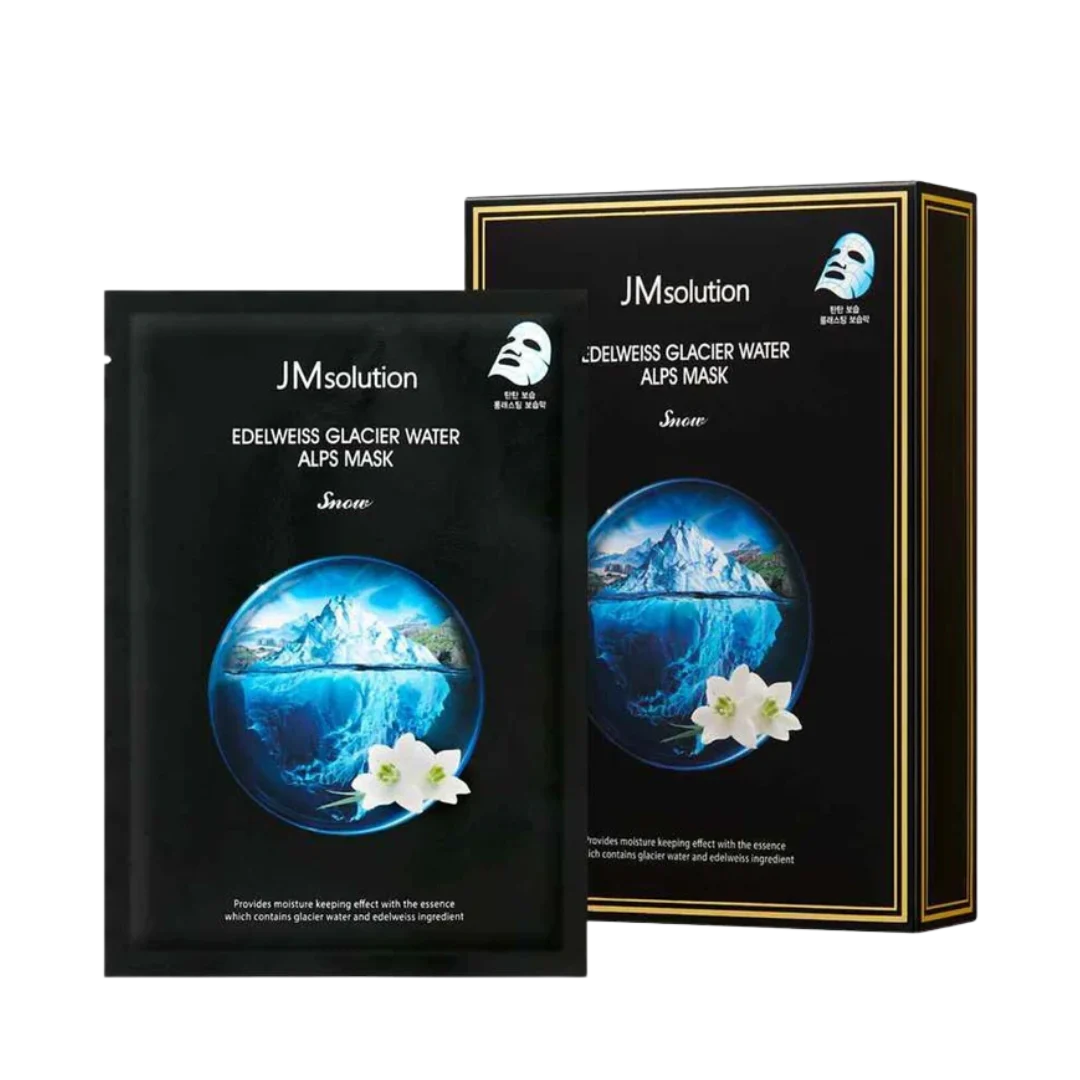 JM Solution Edelweiss Glacier Water Alps Mask Set Snow - 10 Sheets x 1.01 oz