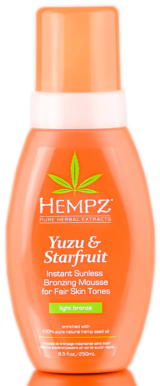 Hempz Yuzu & Starfruit Instant Sunless Bronzing Mousse for Fair Skin Tones - 8.5 oz