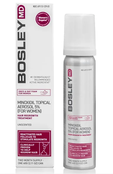 Bosley MD Women's Minoxidil 5% Rogaine Hair Regrowth Treatment - 2.11 oz (Two Month Supply)