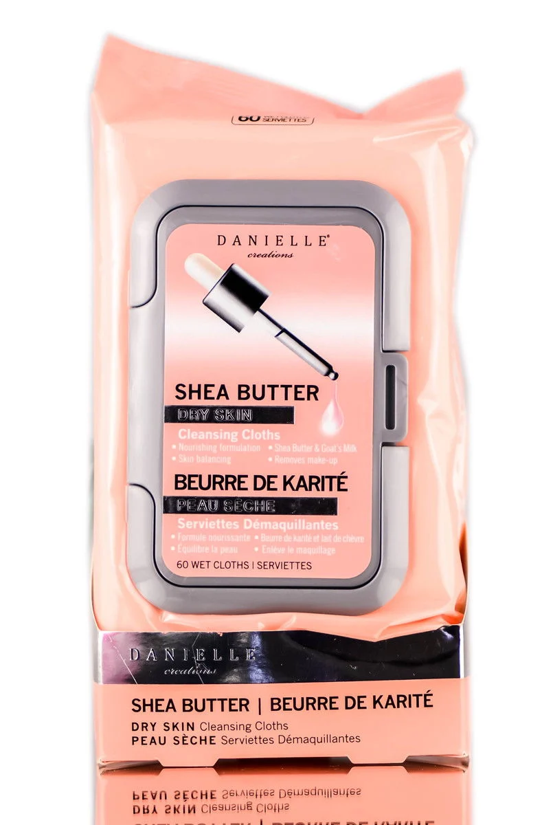 Danielle Creations Shea Butter Dry Skin Cleansing Cloths - Option : 60 Pack