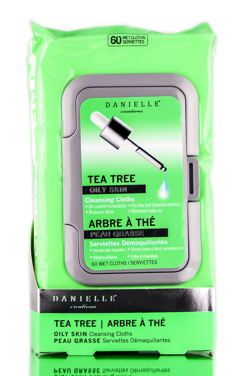 Danielle Creations Tea Tree Oily Skin Cleansing Cloths - Option: 60 Pack