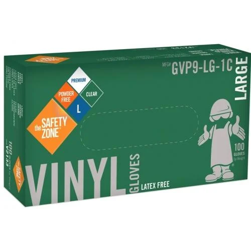 Safety Zone (Generic) Vinyl Gloves Powder Free 100 Count