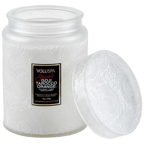 Voluspa Large Jar Candle Spiced Goji Torocco Orange 16 oz