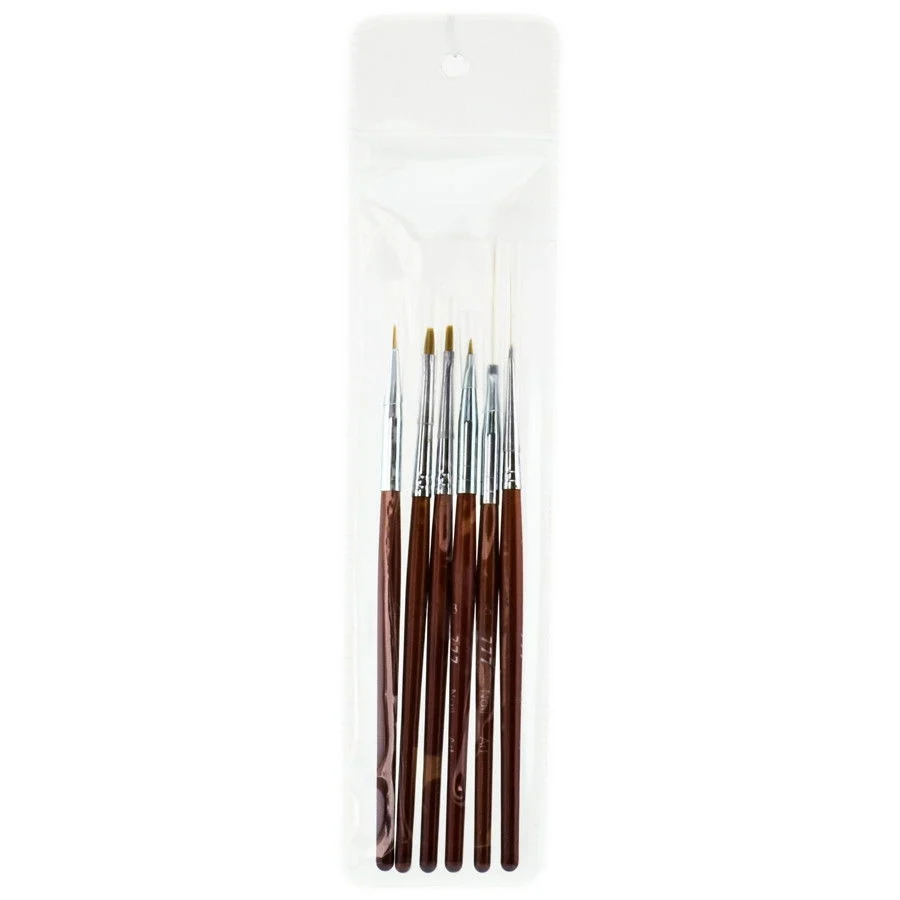 777 Design Brush Set - Brush Sizes : 1, 2, 3, 4, 5, 6