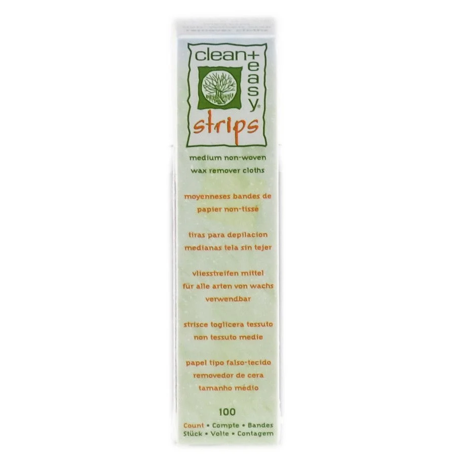 Clean+ Easy Strips Non-Woven Wax Remover Cloths - Size : Small - 100 Count