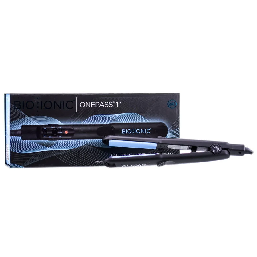One Pass Black Straightening Iron - Color : Black - 1 inch