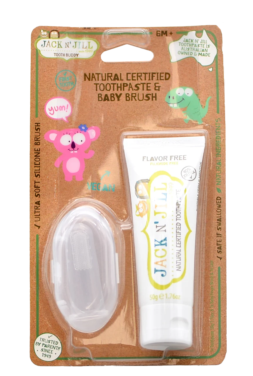 Natural Certified Toothpaste & Baby Brush - Flavor Free