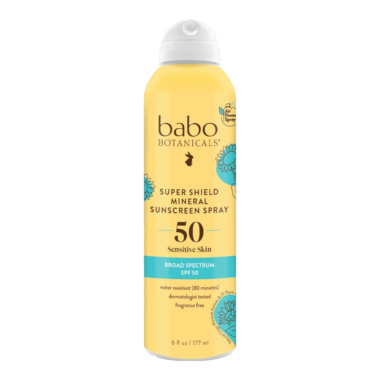 Super Shield Mineral Sunscreen Spray For Sensitive Skin SPF 50 - 6 oz