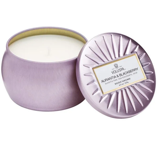 Voluspa Vermeil Mini Decorative Tin Candle 4 oz